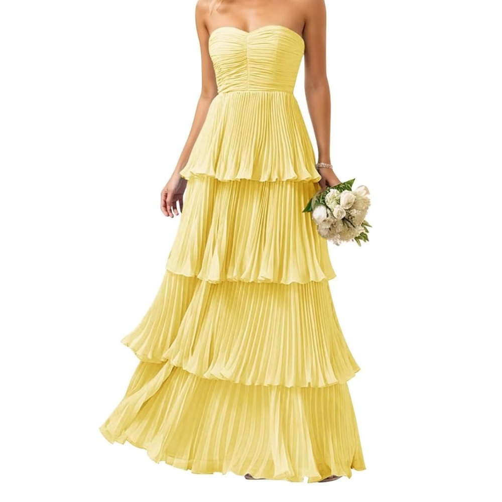 Amazon Strapless Yellow Dress